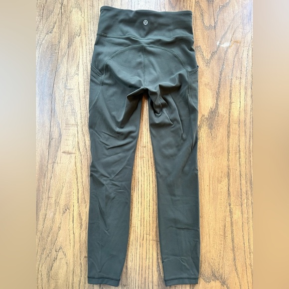 Lululemon Invigorate High-Rise Tight Leggings 25" Green Size 4 Side Pockets - Picture 4 of 8